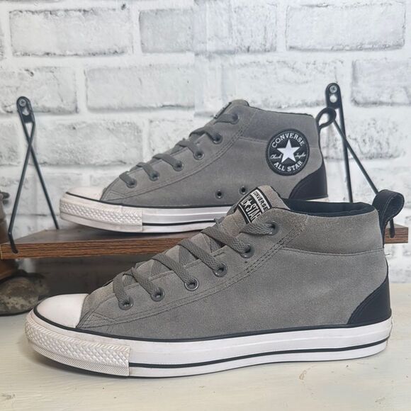 Converse Men's Chuck Taylor Street Mid Varsity Jacket Leather Sneakers 9, 11 - Picture 2 of 11